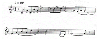 A sheet music with notesDescription automatically generated